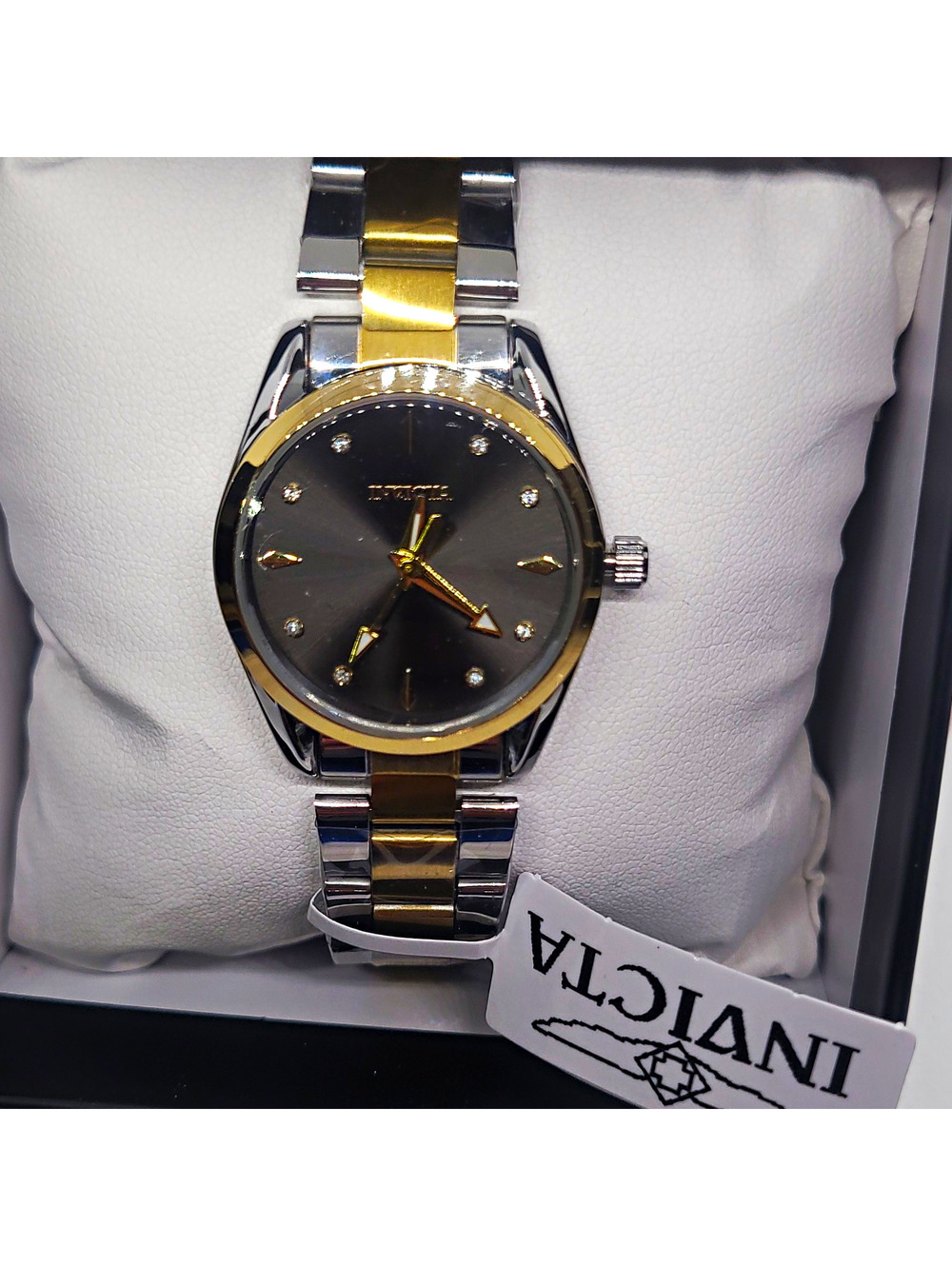 577 Invicta Villani Women's Quartz Gray Dial Two-Tone SS Bracelet 34mm in Box